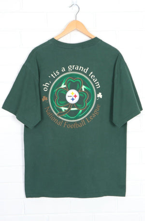 NFL Pittsburgh Steelers "Grand Team" Shamrock Clover Front Back T-Shirt (L)