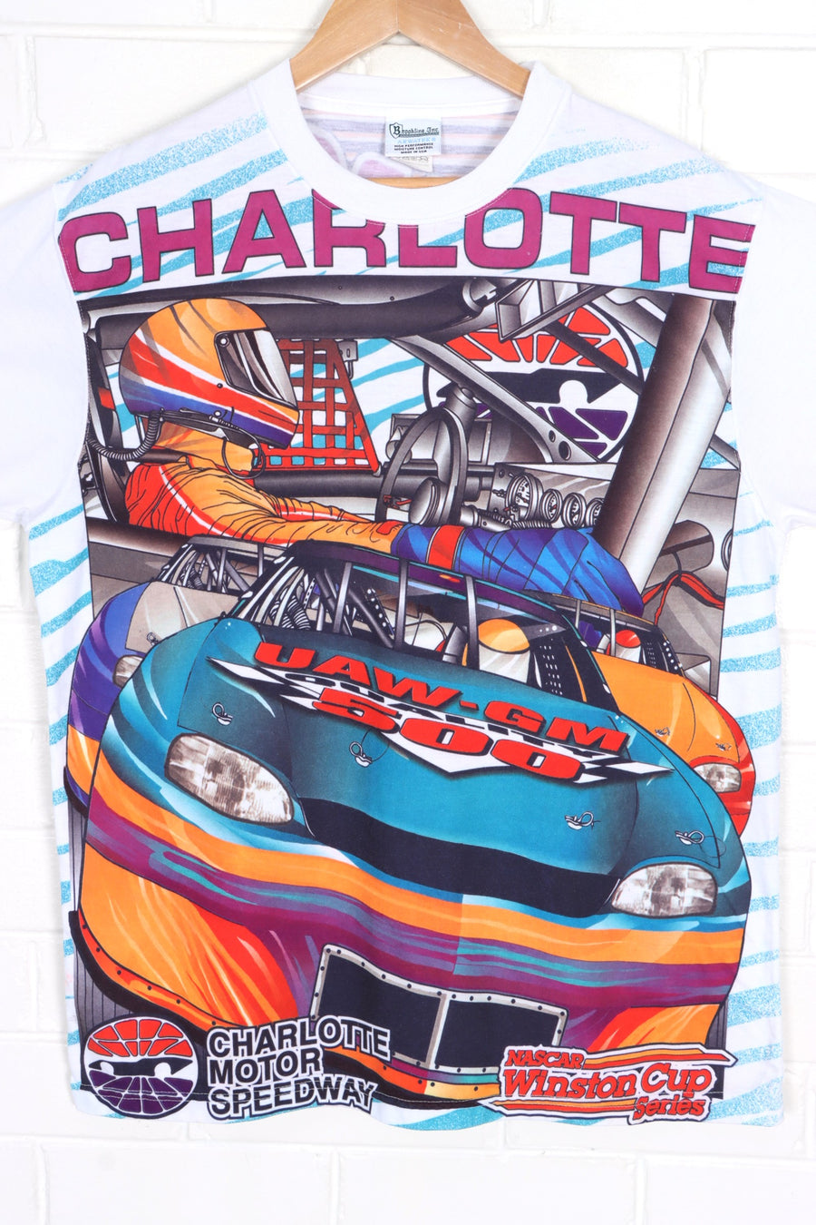 NASCAR 90s Charlotte Motor Speedway Winston Cup Front Back T-Shirt USA Made (L-XL)