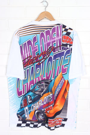NASCAR 90s Charlotte Motor Speedway Winston Cup Front Back T-Shirt USA Made (L-XL)