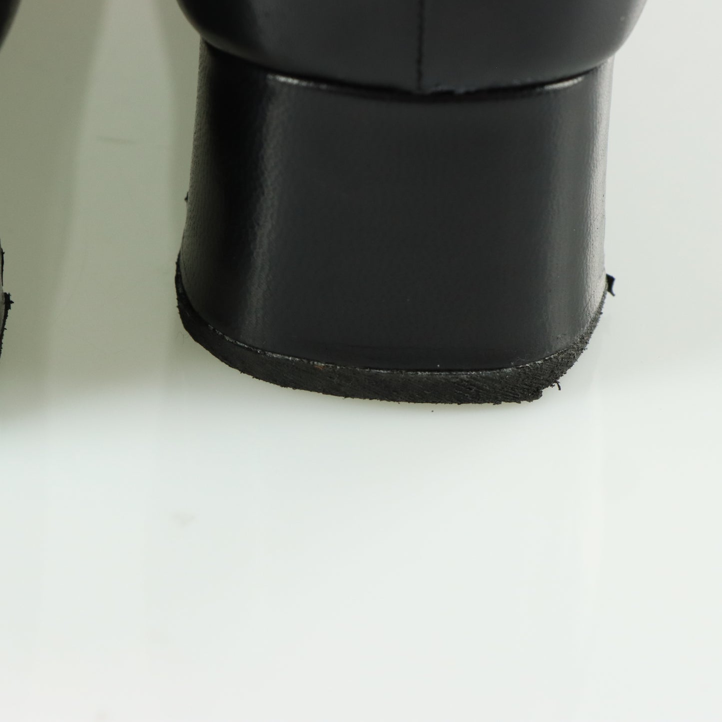 MIU MIU Black Genuine Leather Mary Jane Low Wedge (38.5)