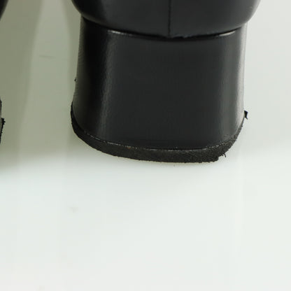 MIU MIU Black Genuine Leather Mary Jane Low Wedge (38.5)