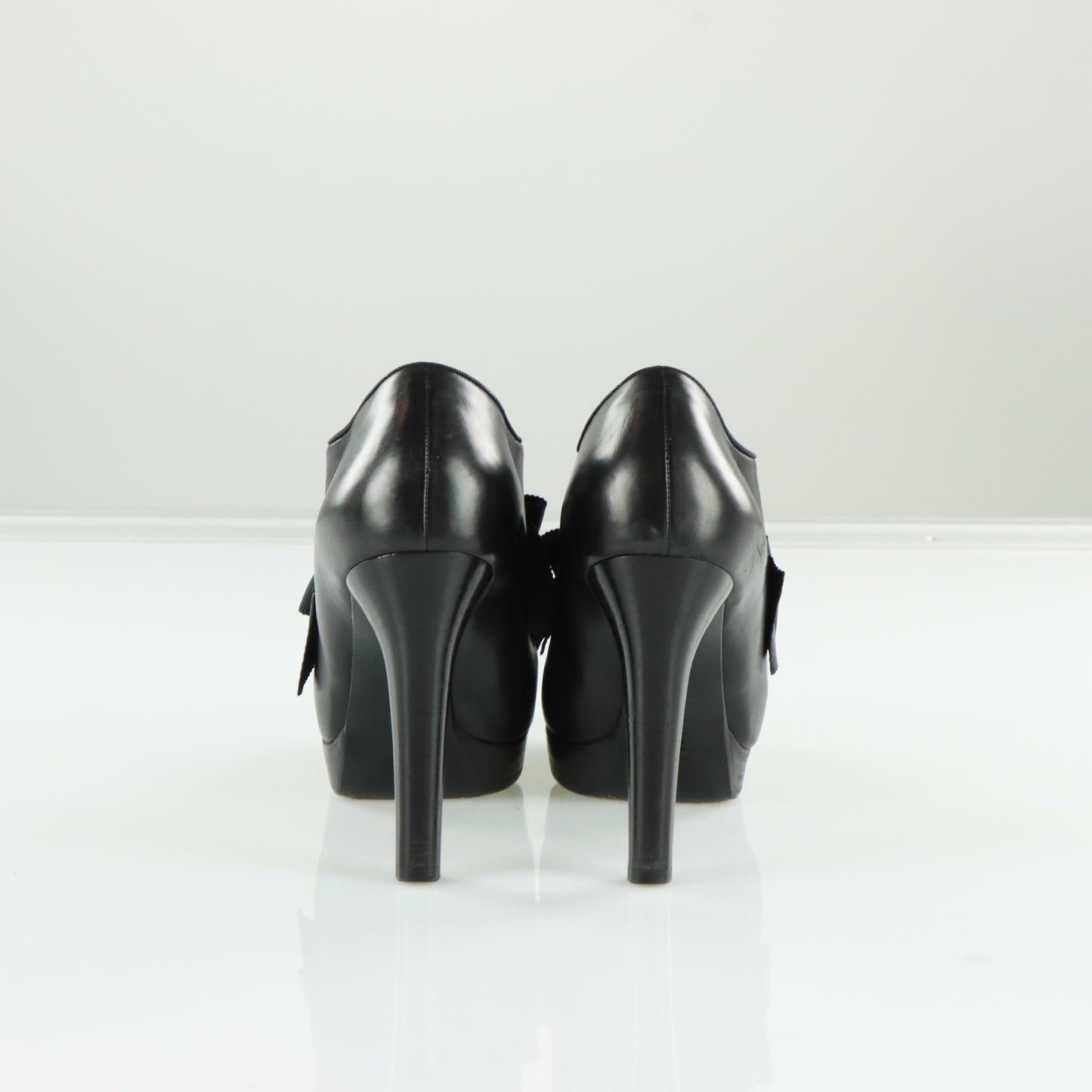 RALPH LAUREN Purple Label Platform Bow Bootie Heels (9.5)