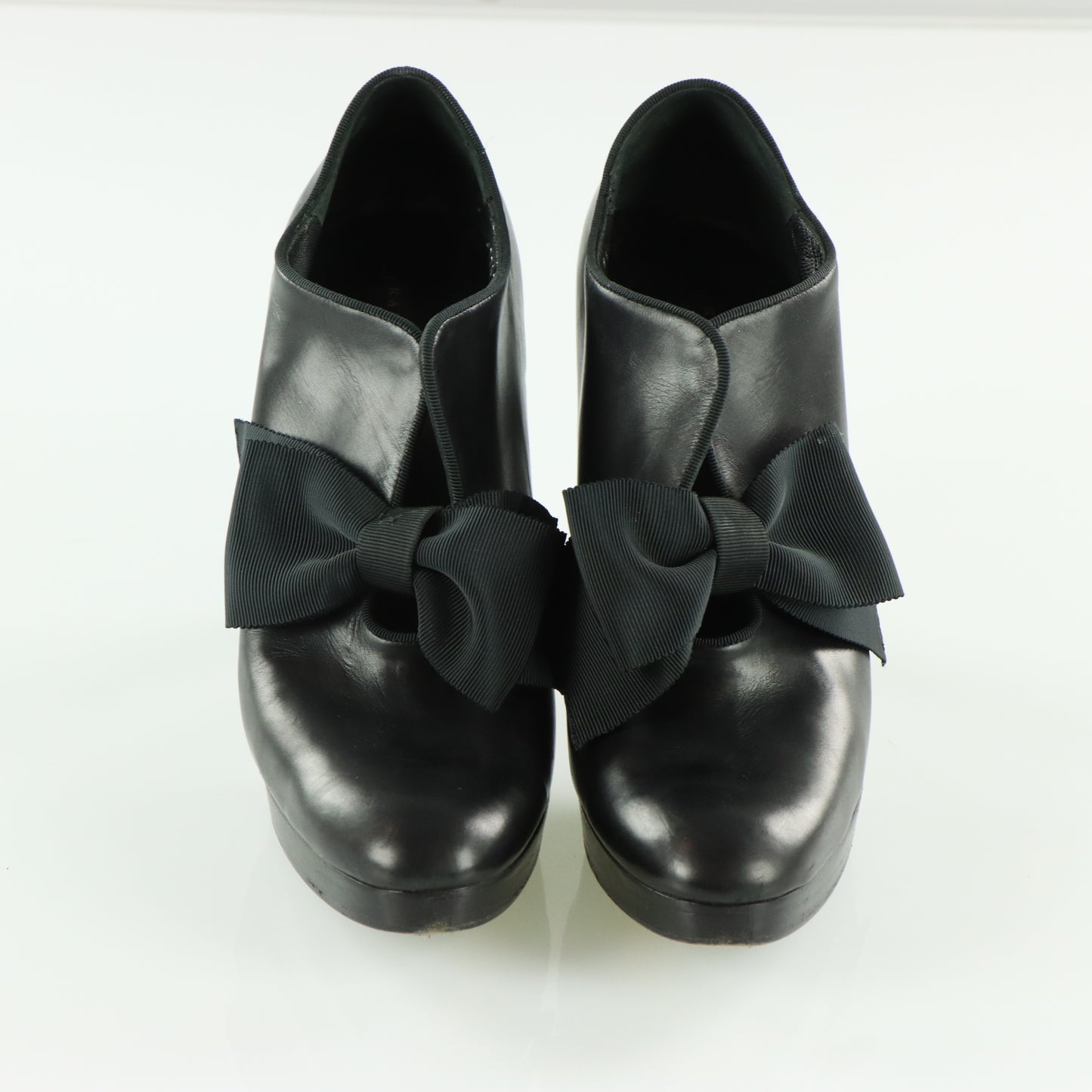 RALPH LAUREN Purple Label Platform Bow Bootie Heels (9.5)