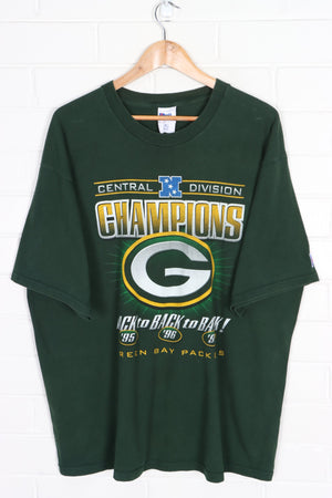 NFL Green Bay Packers 1997 "Back to Back" Champions T-Shirt USA Made (XXL)