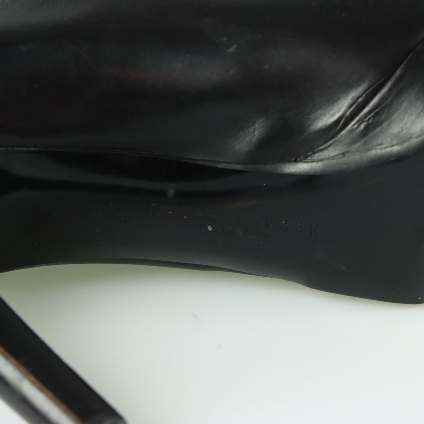 RALPH LAUREN Purple Label Platform Bow Bootie Heels (9.5)