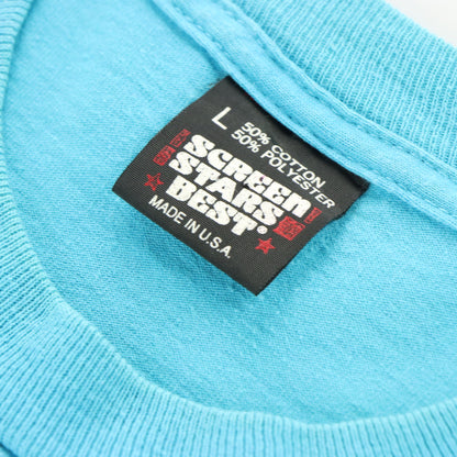 PROPERTY OF JESUS Religious USA Made Single Stitch Turquoise Tee (M-L)