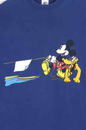 DISNEY 90s Mickey & Friends Tug of War Front Back Single Stitch T-Shirt USA Made (XL)