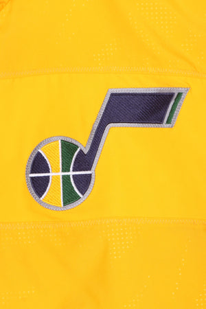 NBA Utah Jazz Green & Gold ADIDAS 3 Stripe Hooded Windbreaker (2XL)