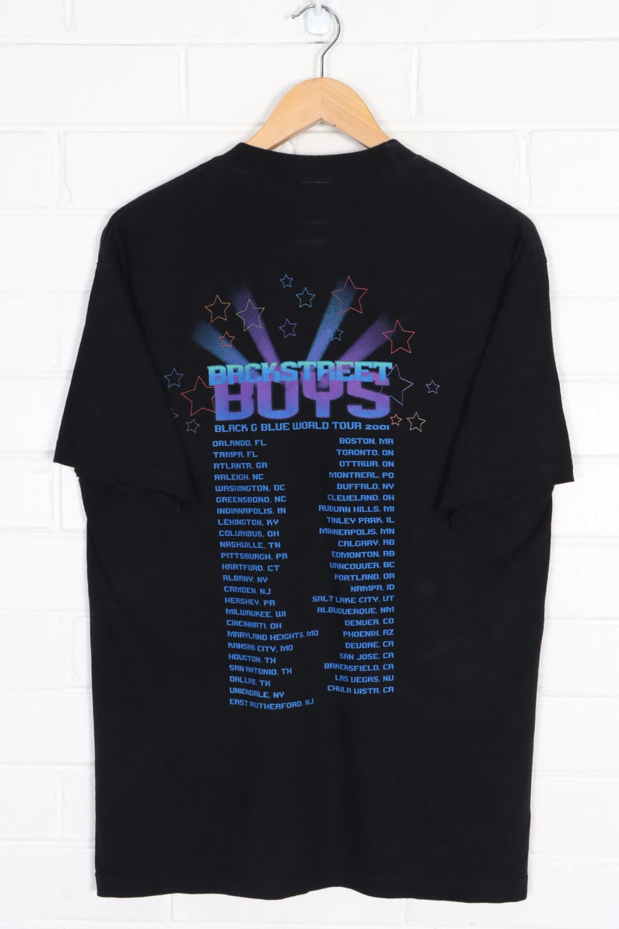 Backstreet Boys 2001 'Black & Blue' World Tour Front Back T-Shirt (M)