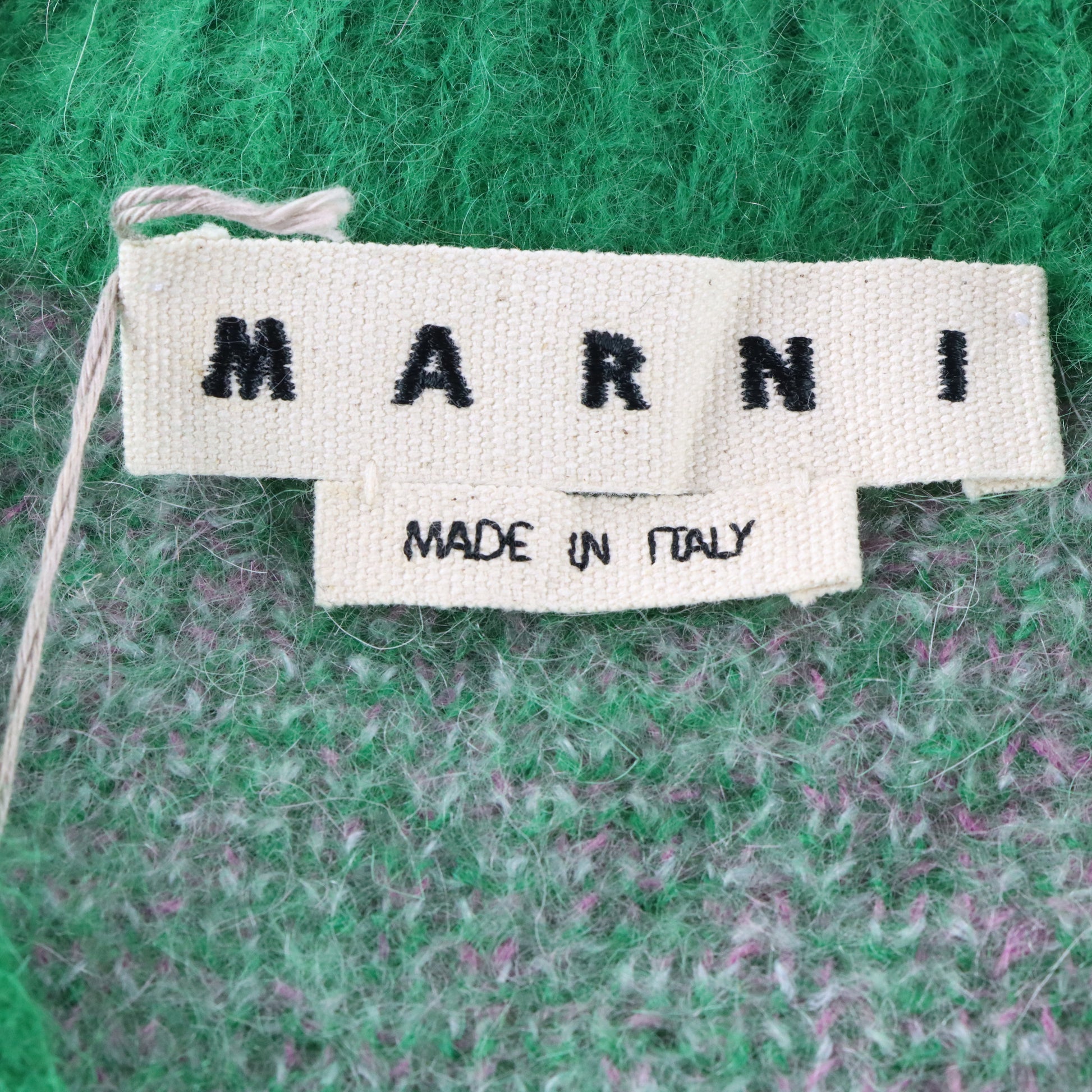 Vintage MARNI Pink & Green Mohair Stripe Italian Made Sweater With Original Tag (L) ***COCO Vintage Sole Melbourne