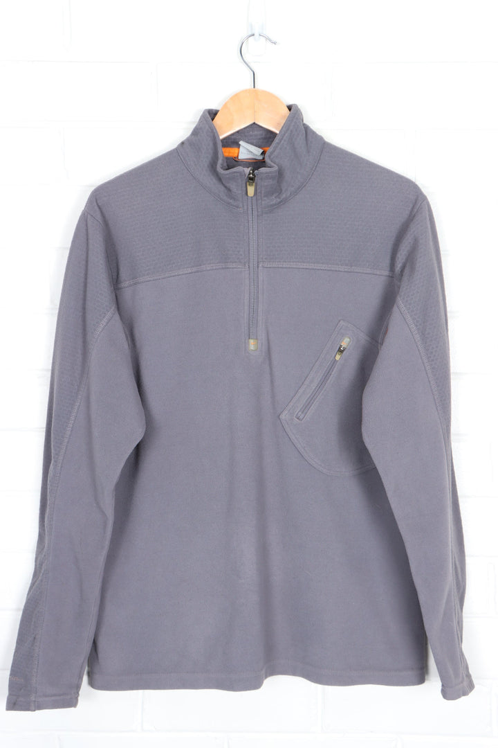 NIKE Thermal Grey & Orange Colour Block 1/4 Zip Fleece Sweatshirt (M-L)