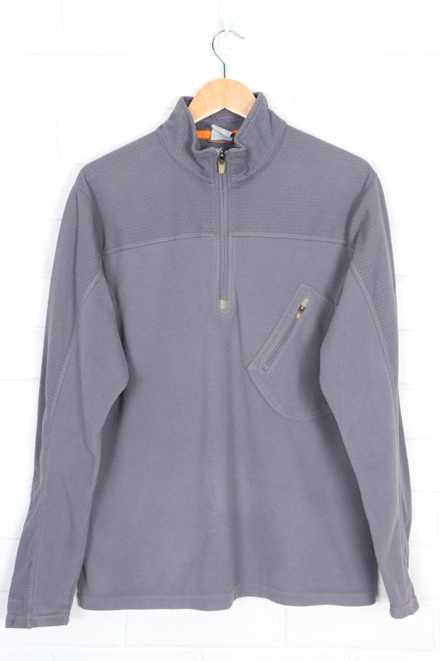 NIKE Thermal Grey & Orange Colour Block 1/4 Zip Fleece Sweatshirt (M-L)