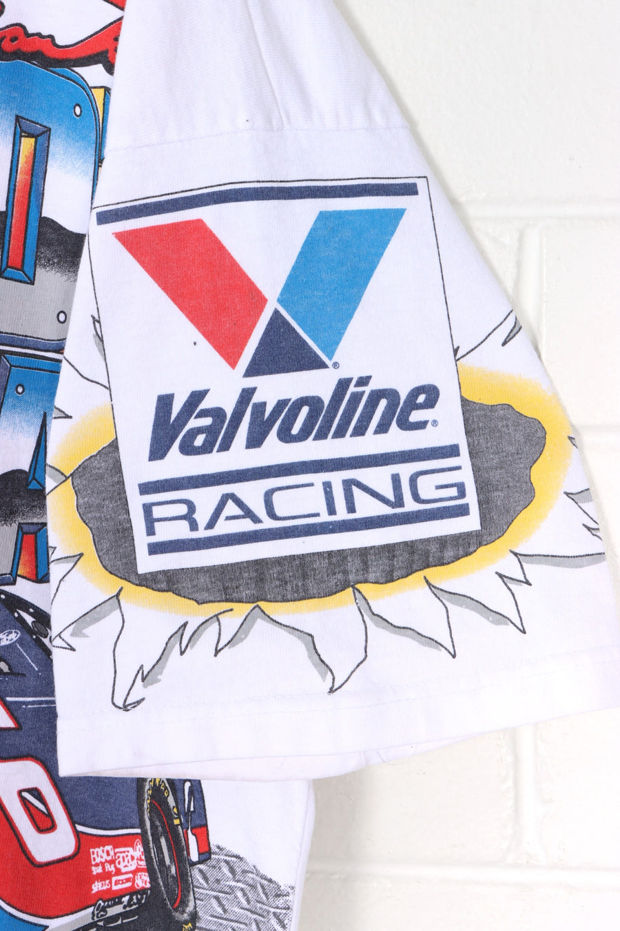 Mark Martin 1996 "Iron Man" Valvoline Racing All Over T-Shirt USA Made (XL)