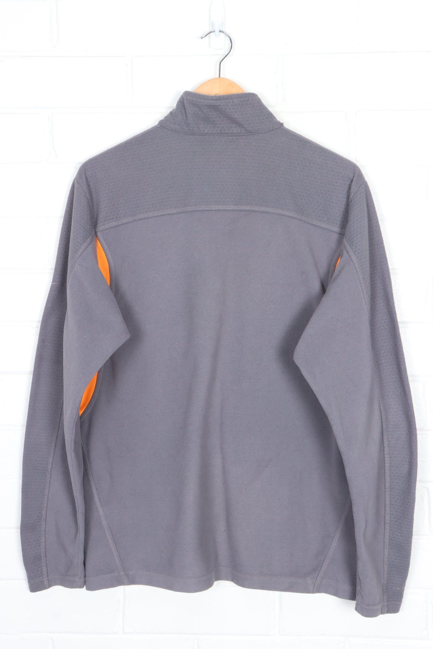 NIKE Thermal Grey & Orange Colour Block 1/4 Zip Fleece Sweatshirt (M-L)