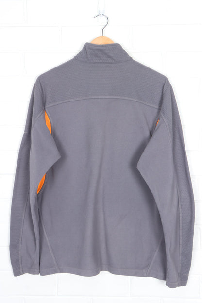 NIKE Thermal Grey & Orange Colour Block 1/4 Zip Fleece Sweatshirt (M-L)