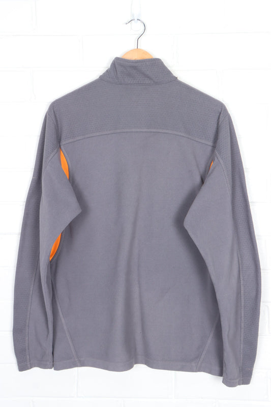 NIKE Thermal Grey & Orange Colour Block 1/4 Zip Fleece Sweatshirt (M-L)