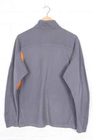 NIKE Thermal Grey & Orange Colour Block 1/4 Zip Fleece Sweatshirt (L)