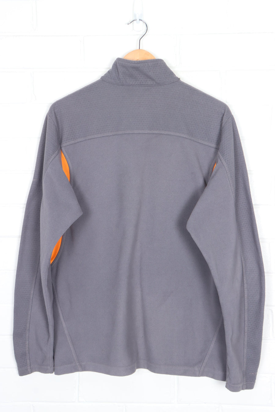 NIKE Thermal Grey & Orange Colour Block 1/4 Zip Fleece Sweatshirt (M-L)