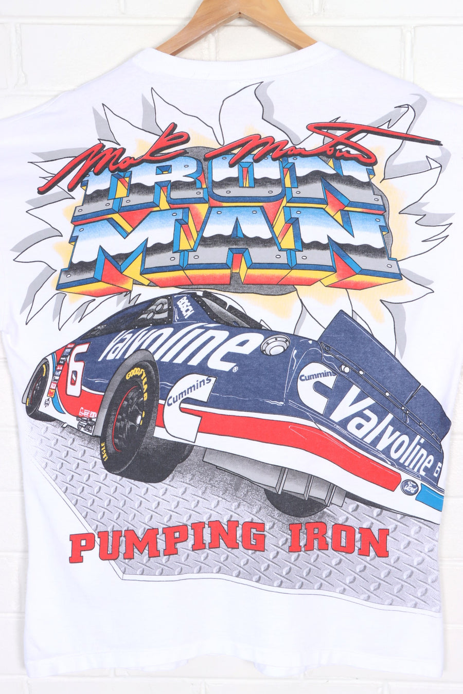 Mark Martin 1996 "Iron Man" Valvoline Racing All Over T-Shirt USA Made (XL)
