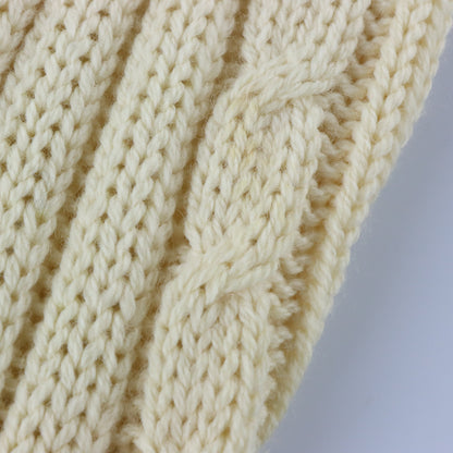 Vintage BULLOCK & JONES Italian Made Cream Wool Cable Knit V-Neck Sweater (L TALL) ***COCO Vintage Sole Melbourne