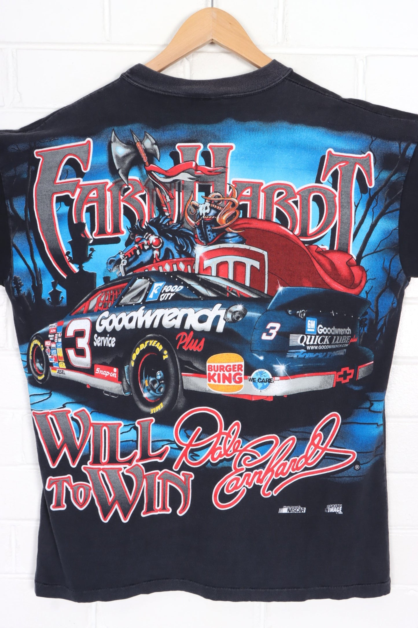 NASCAR 1998 Dale Earnhardt "The Quest" All Over T-Shirt USA Made (L)