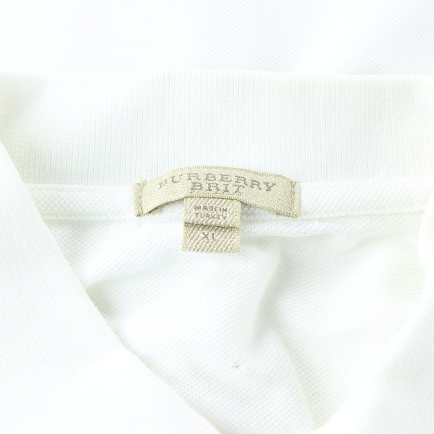 BURBERRY BRIT Embroidered Monogram Logo White Classic Polo Shirt (L)