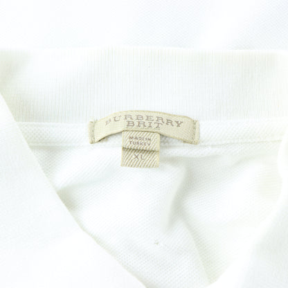 BURBERRY BRIT Embroidered Monogram Logo White Classic Polo Shirt (L)
