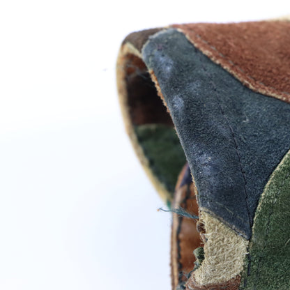 Vintage 70s Suede Leather Multicolour Earth-Tone Scalloped Fish-Scale Patchwork Jacket (M) ***COCO Vintage Sole Melbourne