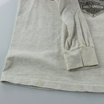 HARLEY DAVIDSON 'USA Made' Kelley's Eagle Graphic Grey Long Sleeve T-Shirt (S)