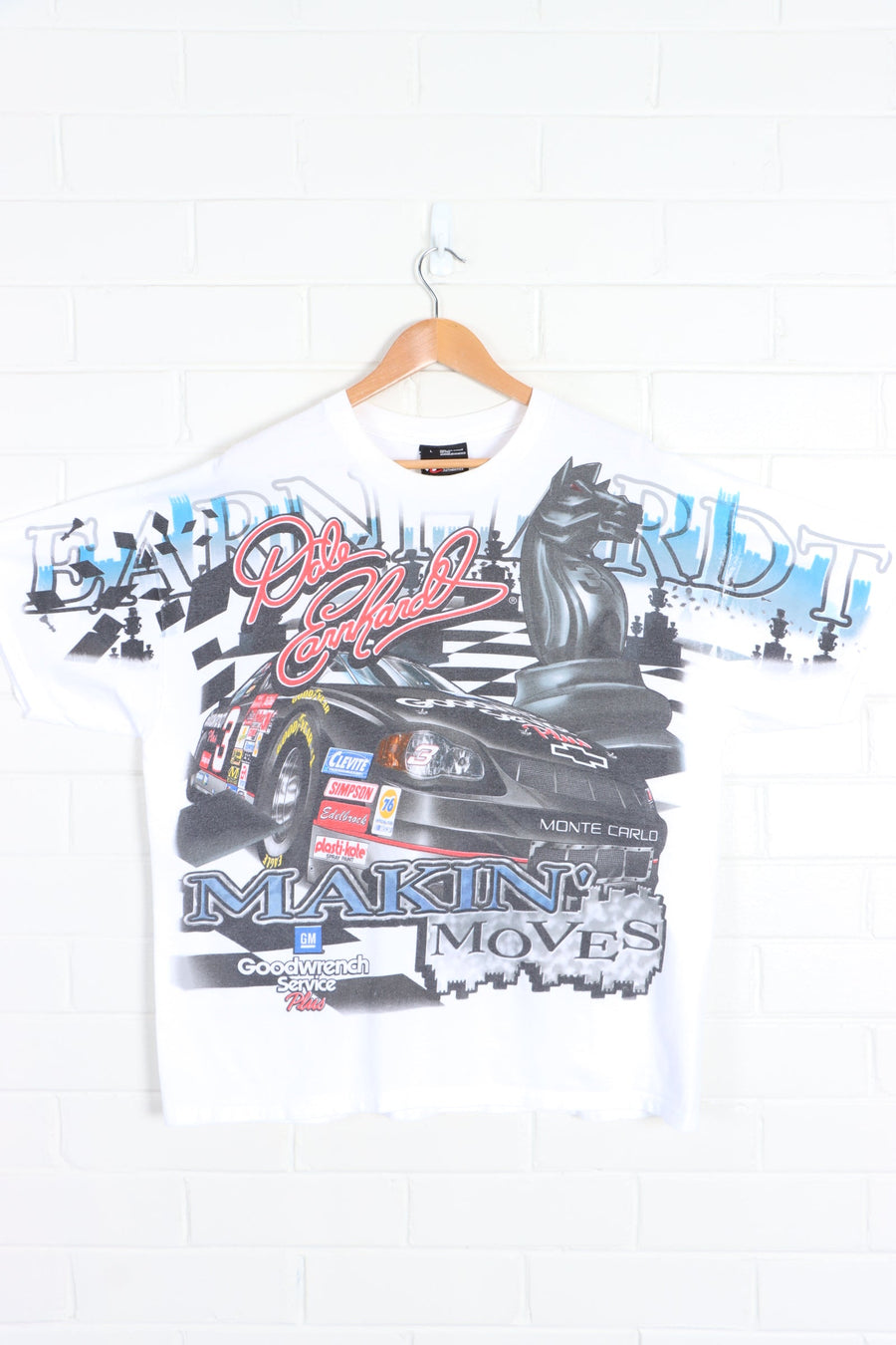 NASCAR Dale Earnhardt 90s "Makin' Moves" All Over Chess Tee (XL) - Vintage Sole Melbourne
