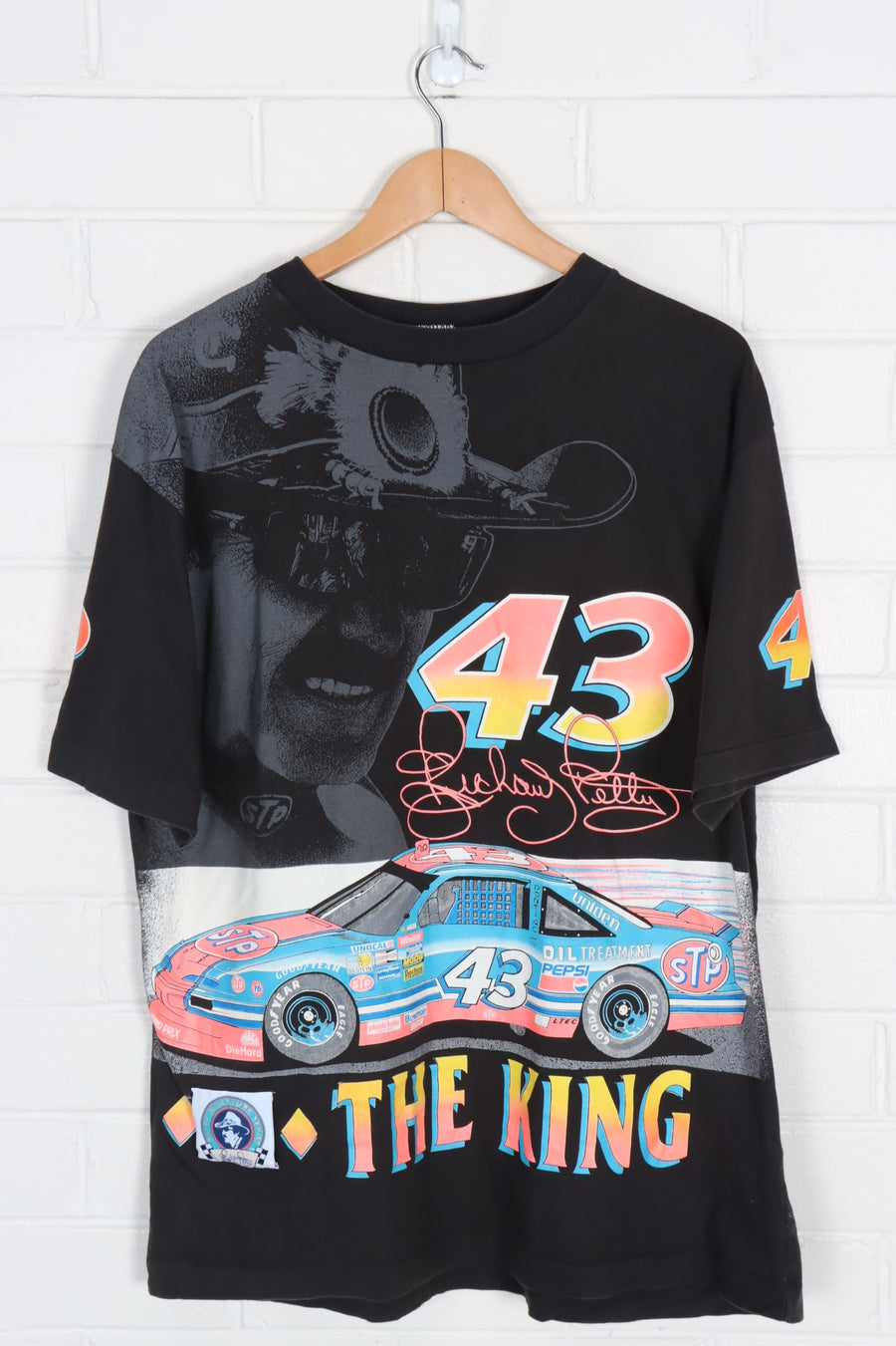 VINTAGE 1992 NASCAR Richard Petty The King Chess All Over T-Shirt (XL)