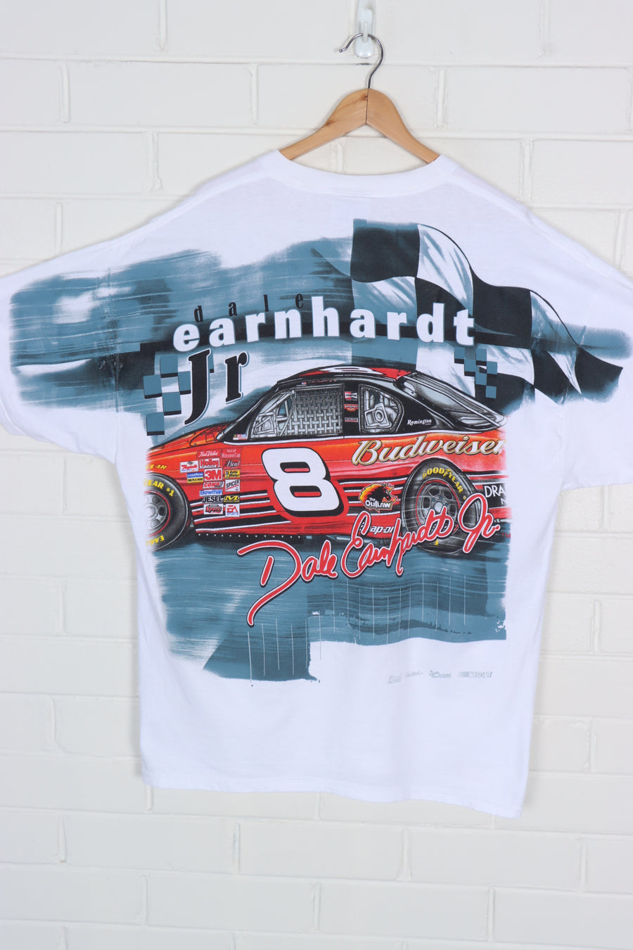 NASCAR Dale Earnhardt #8 Front & Back Racing Print T-Shirt (XXL)