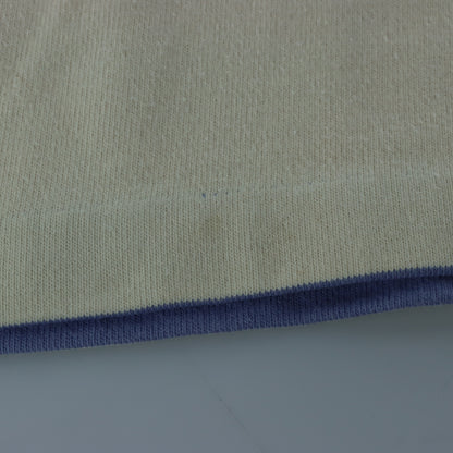 RALPH LAUREN POLO Cream & Light Blue Single Stitch Rugby Jumper (L-XL)
