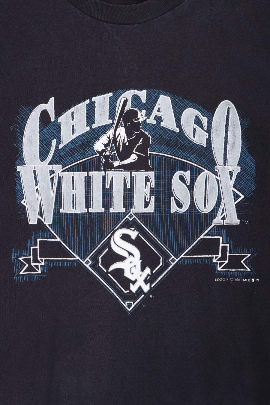 MLB Chicago White Sox 1991 Single Stitch LOGO 7 Tall T-Shirt (M-L)
