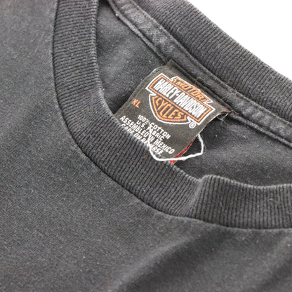 Vintage HARLEY DAVIDSON Y2K Long Sleeve Black Motorcycle T-Shirt *Aubs Vintage Sole Melbourne