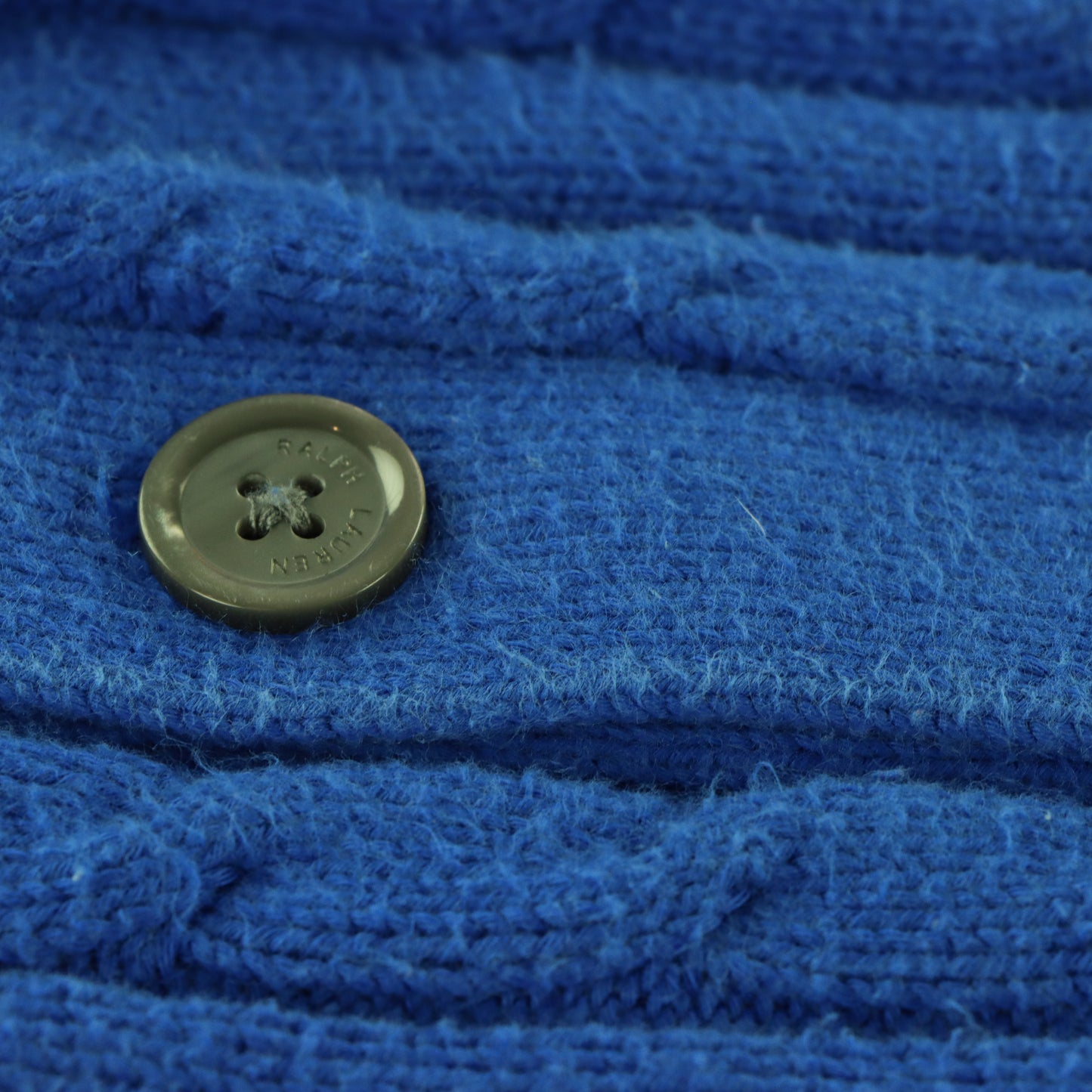 POLO RALPH LAUREN Embroidered Logo Blue & Red Cable Knit Cardigan (S-M)