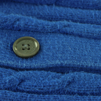 POLO RALPH LAUREN Embroidered Logo Blue & Red Cable Knit Cardigan (S-M)