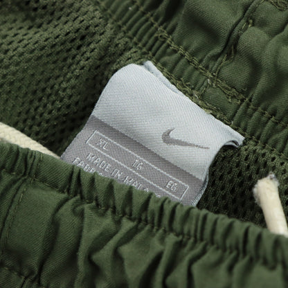 NIKE Embroidered Swoosh Logo Khaki Green Pocket Trackpants (XL)