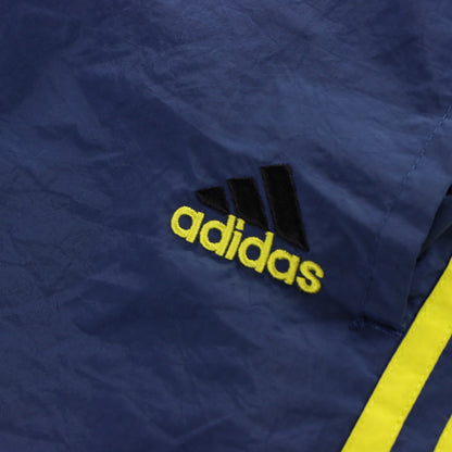 ADIDAS Embroidered Logo Fluro 3 Stripe Yellow & Navy Track Pants (S)