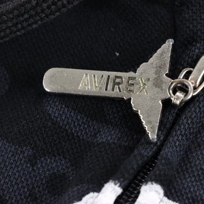 Vintage AVIREX Sky Kings Crest Patch Zip Up Y2K Black Hoodie Sweatshirt (XL) ***COCO Vintage Sole Melbourne