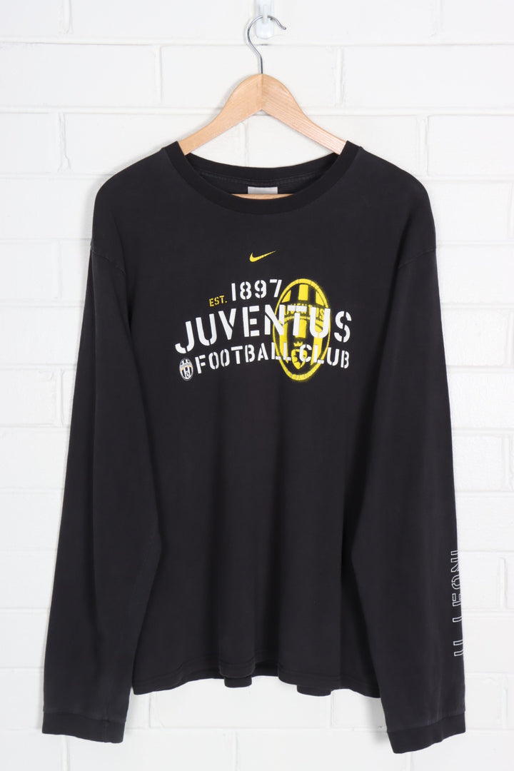 Vintage Juventus Football #11 Leoni NIKE Centre Swoosh Long Sleeve T-Shirt (M-L)