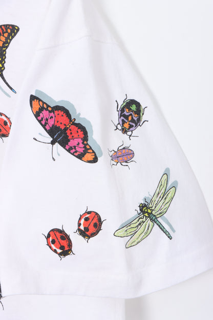 Dan Gilbert 90s All Over Insects Bugs Single Stitch T-Shirt USA Made (XL)