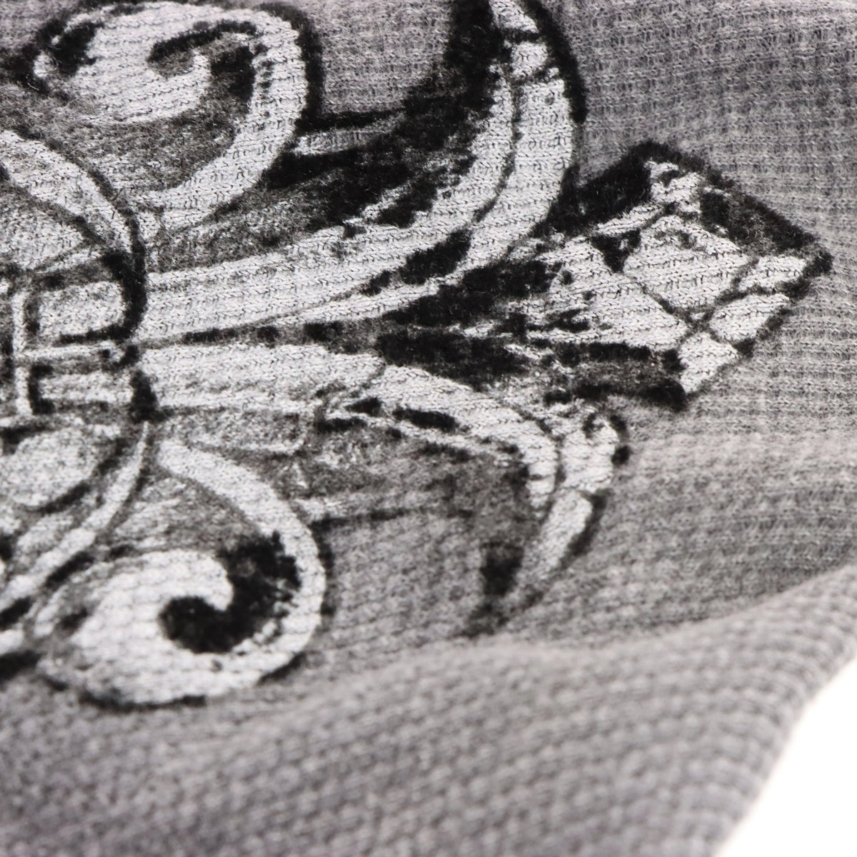 Vintage RAW STATE Velvet Cross & Stitching Detail Y2K Grey Long Sleeve Waffle Thermal Tee (XL) ***COCO Vintage Sole Melbourne