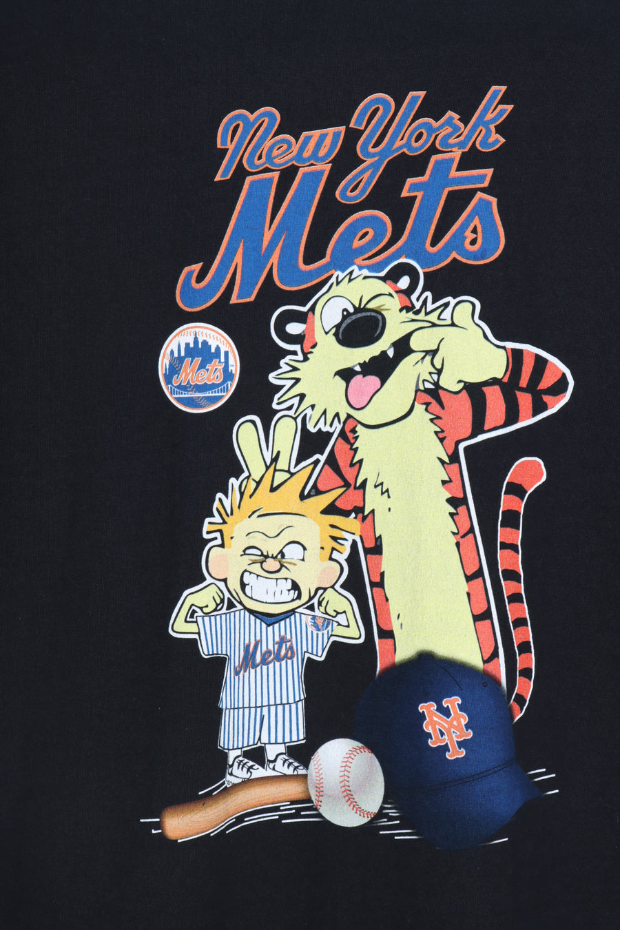 New York Mets Calvin and Hobbes Baseball MLB Cartoon Tee (XL)