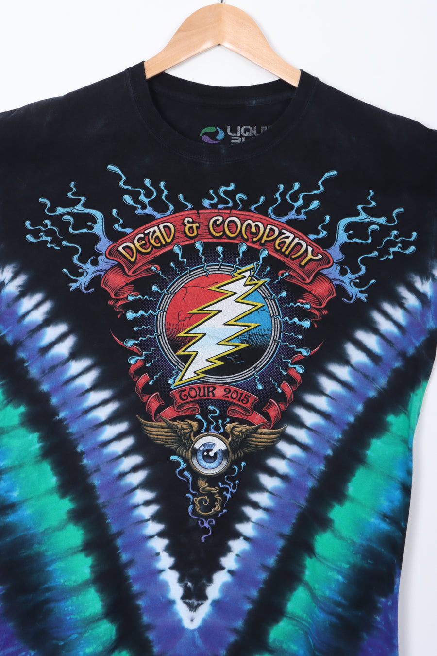 Grateful Dead & Company 2015 Tour LIQUID BLUE Tie Dye T-Shirt (L)