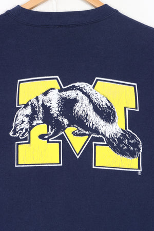 University of Michigan Wolverines 1989 Front Back Logo Sweatshirt USA Made (L)