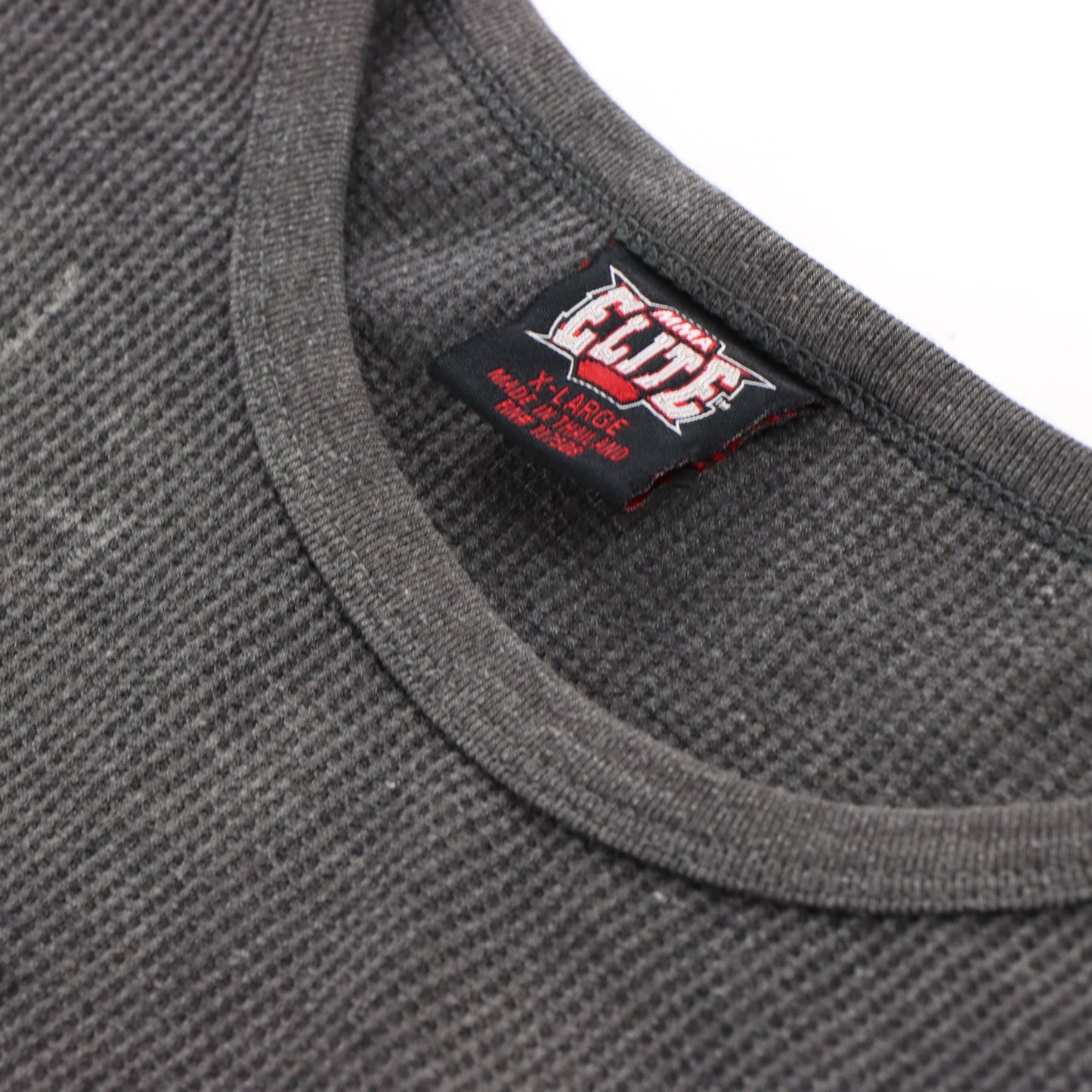 Vintage ELITE MMA Y2K Grey Long Sleeve Thermal T-Shirt *Aubs Vintage Sole Melbourne