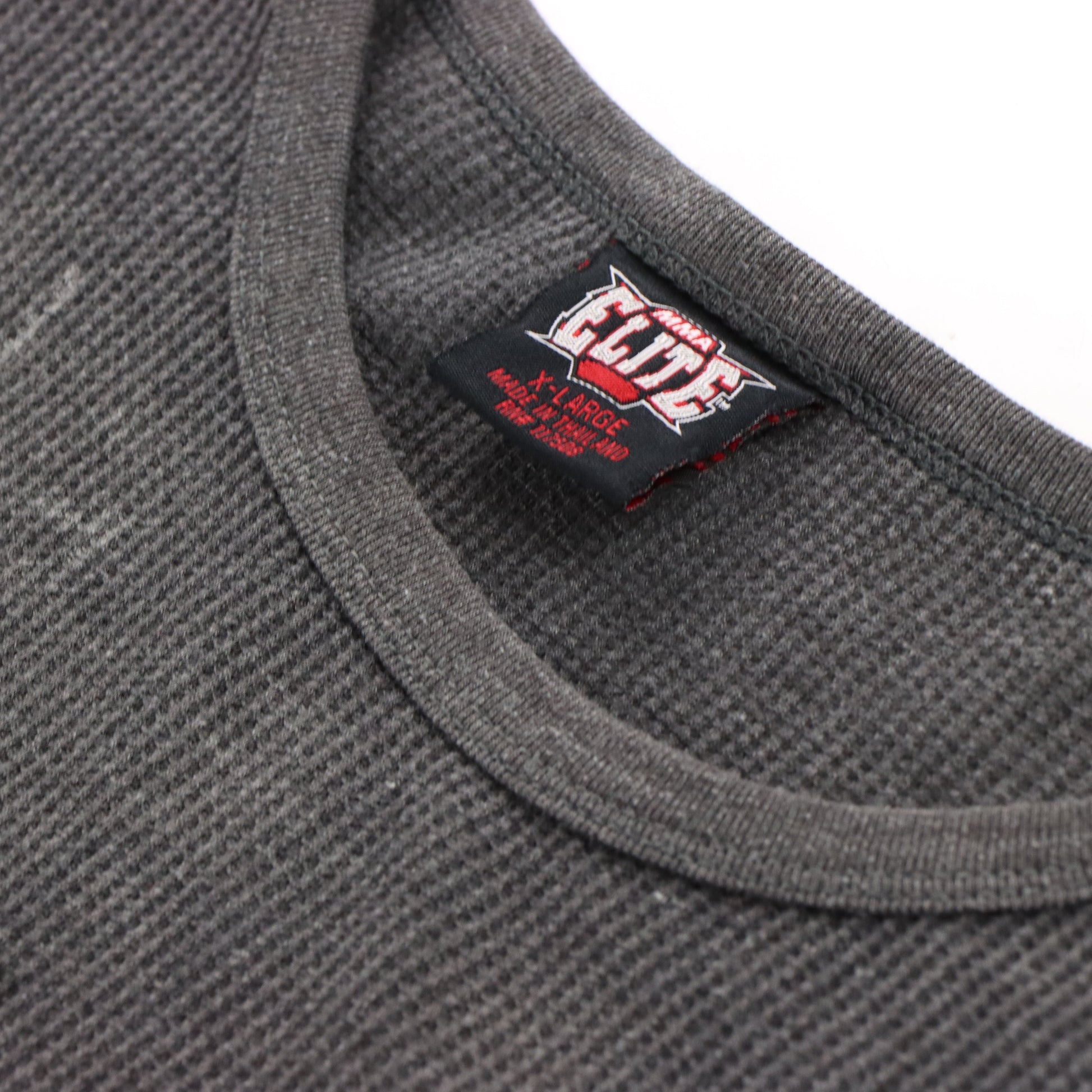 Vintage ELITE MMA Y2K Grey Long Sleeve Thermal T-Shirt *Aubs Vintage Sole Melbourne