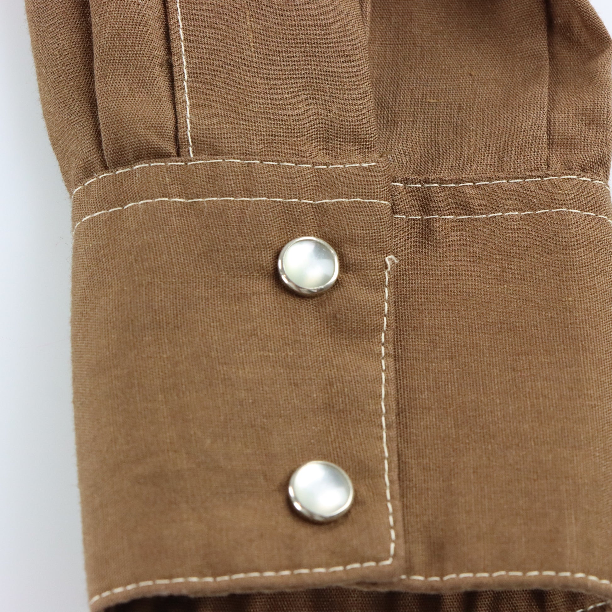 Vintage ROCKMOUNT RANCH WEAR Pearl Snap USA Made Brown Bib Western Shirt (S) ***COCO Vintage Sole Melbourne