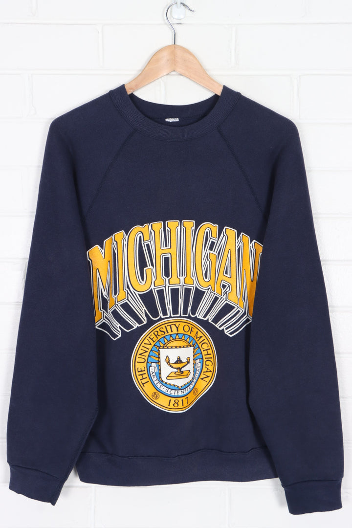 Vintage 80s University of Michigan Big Logo Sweatshirt (M)